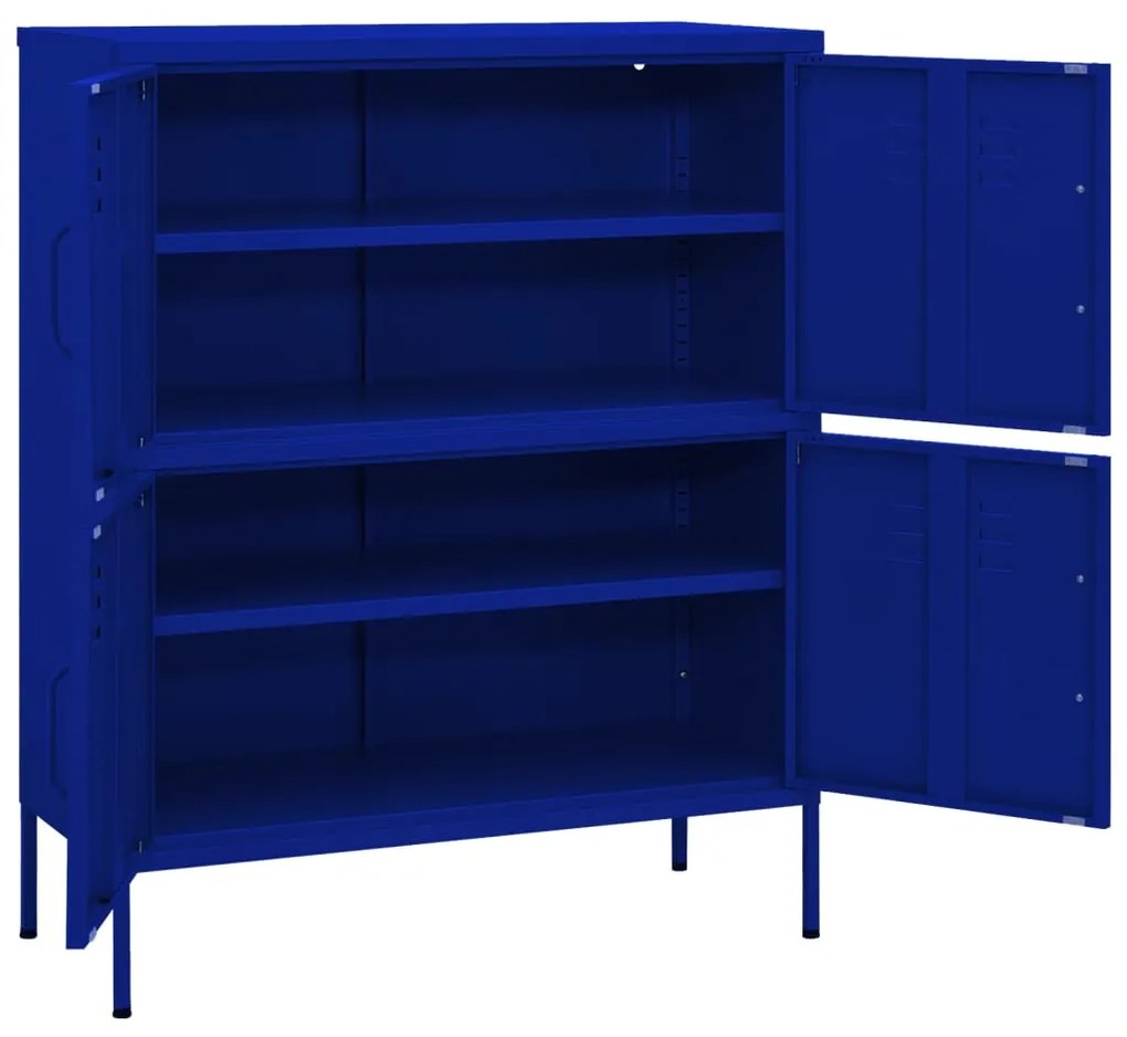 Armário de arrumação aço 80x35x101,5 cm azul-marinho