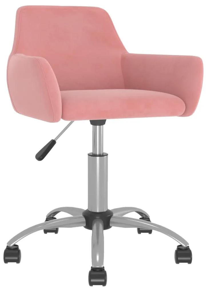 3092702 vidaXL Cadeira de escritório giratória veludo rosa
