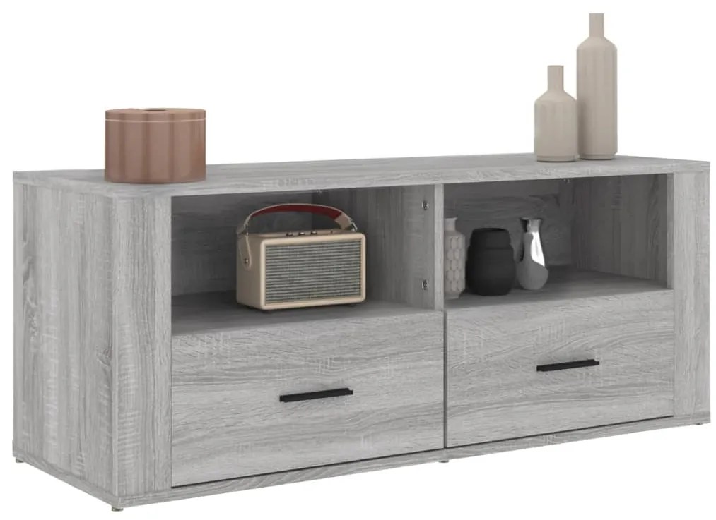 Móvel de TV 100x35x40 cm derivados de madeira cinzento sonoma