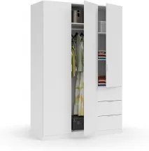Roupeiro 3 Portas e 3 Gavetas LISBOA Branco