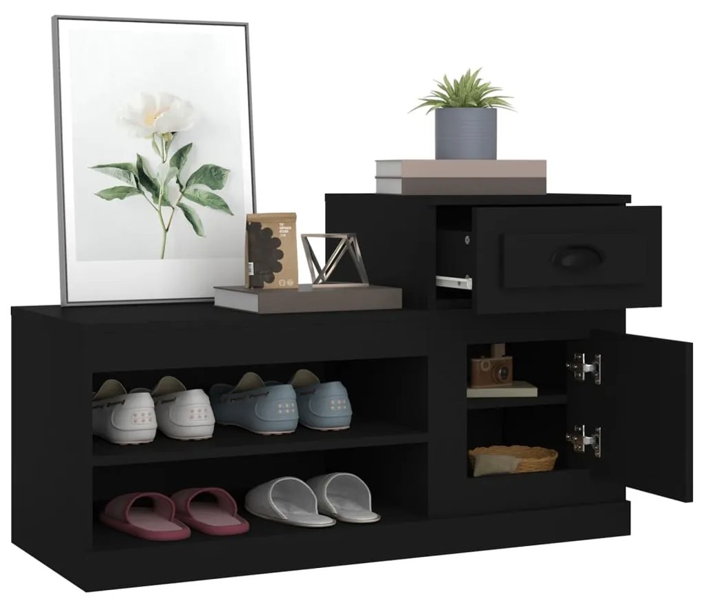 Sapateira 100x42x60 cm derivados de madeira preto