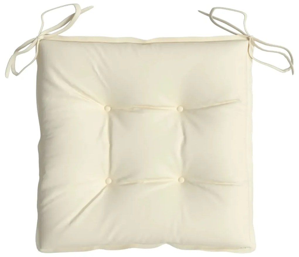 Almofadões de cadeira 2 pcs 40x40x7cm tecido oxford branco nata