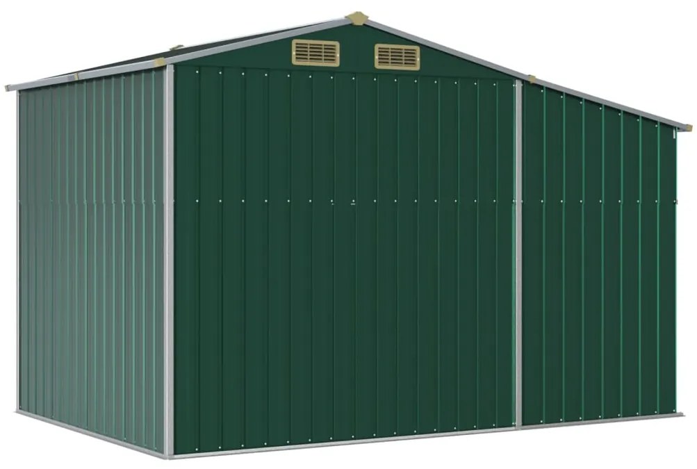 Abrigo de jardim 277x192,5x179 cm aço galvanizado verde