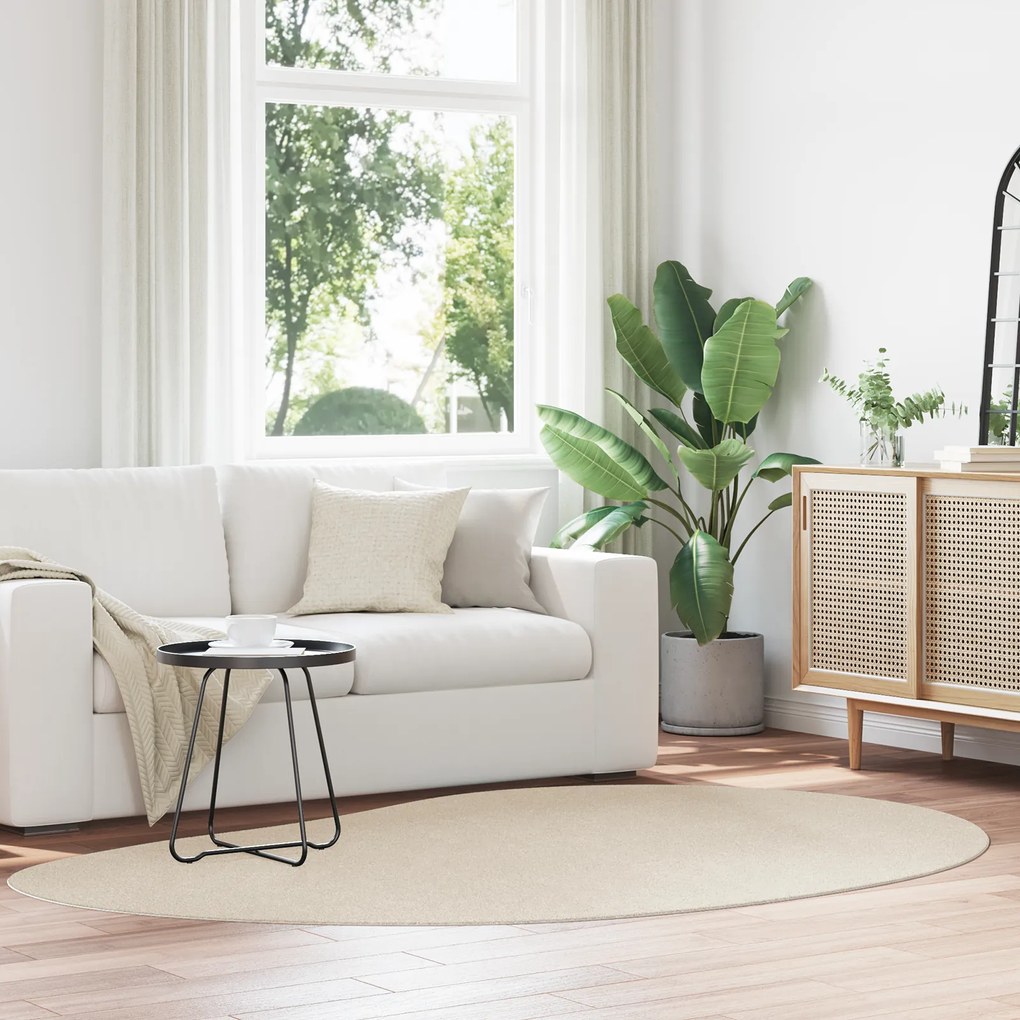vidaXL Rug 'HUARTE'Pile Curto Macio e Lavável Bege 160x230 cm