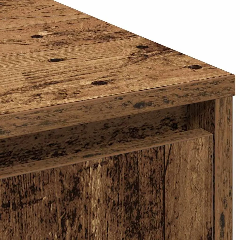 Buffet vidaXL com LED em Madeira Velha 71x34,5x75 cm