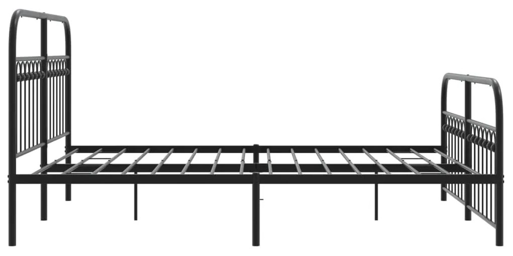 Estrutura de cama com cabeceira e pés 150x200 cm metal preto