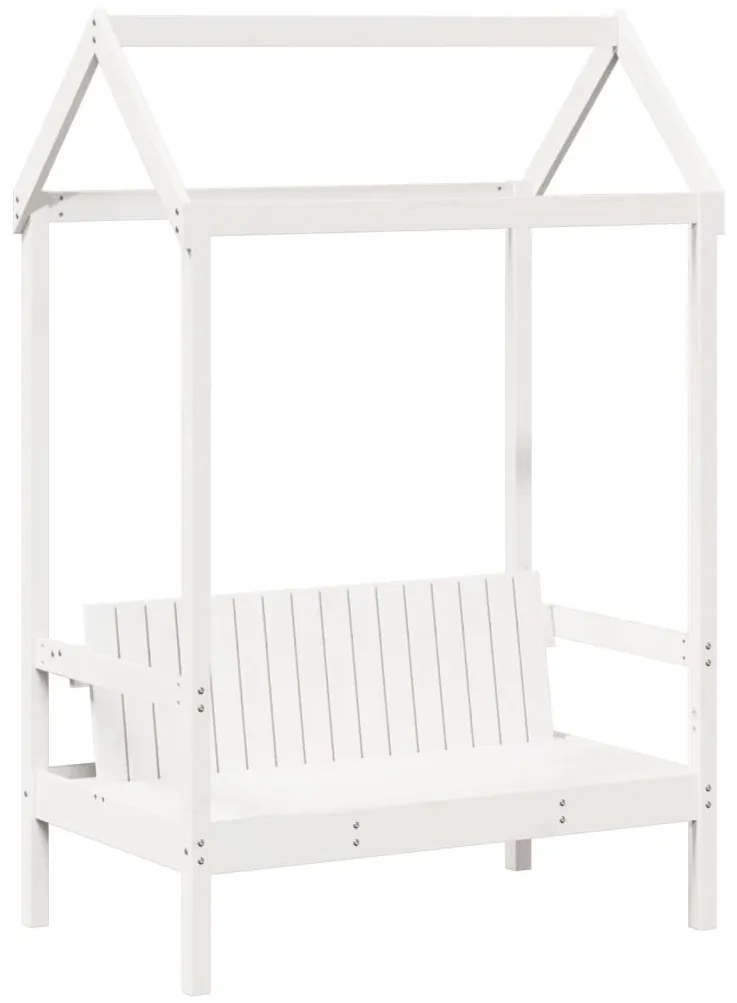 Conj. sofá-cama e banco c/ telhado 80x200cm pinho maciço branco