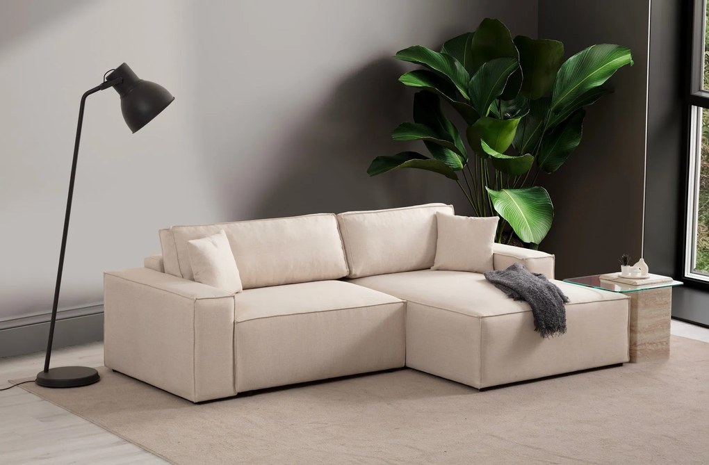 Sofá-Cama de Canto Pırlo – Ecru – 260 cm x 170 cm