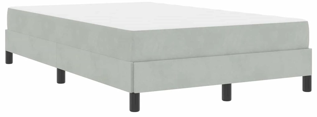 vidaXL Cama Box com colchão Cinzento-claro 120 x 190 cm tecido