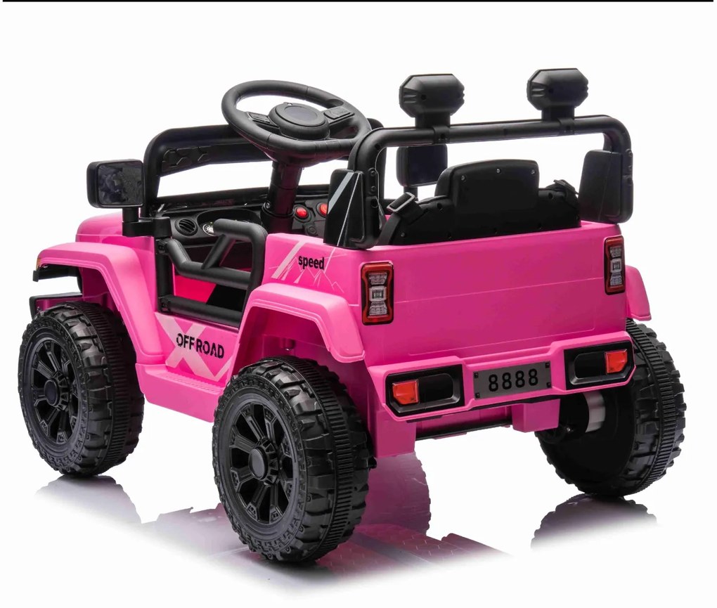 Jipe elétrico para crianças OFFROAD NEW, bateria de lítio, chassis alto, banco largo, suspensão nas rodas traseiras, controlo remoto de 2,4 GHz, leito