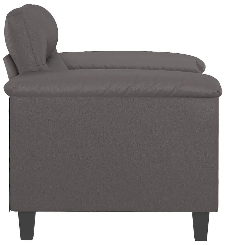 Poltrona 60 cm couro artificial cinzento