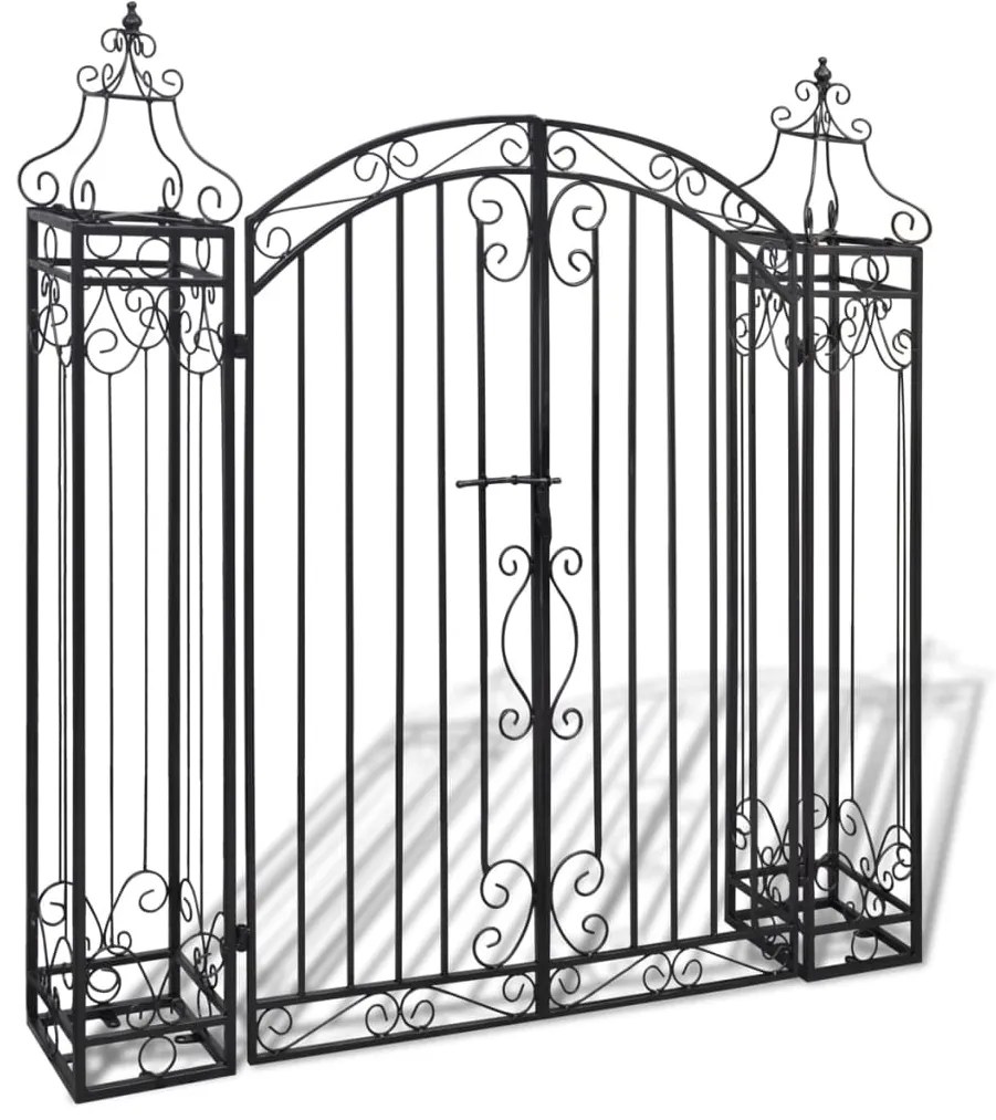 Portão de jardim ornamental 122x20,5x134 cm ferro forjado