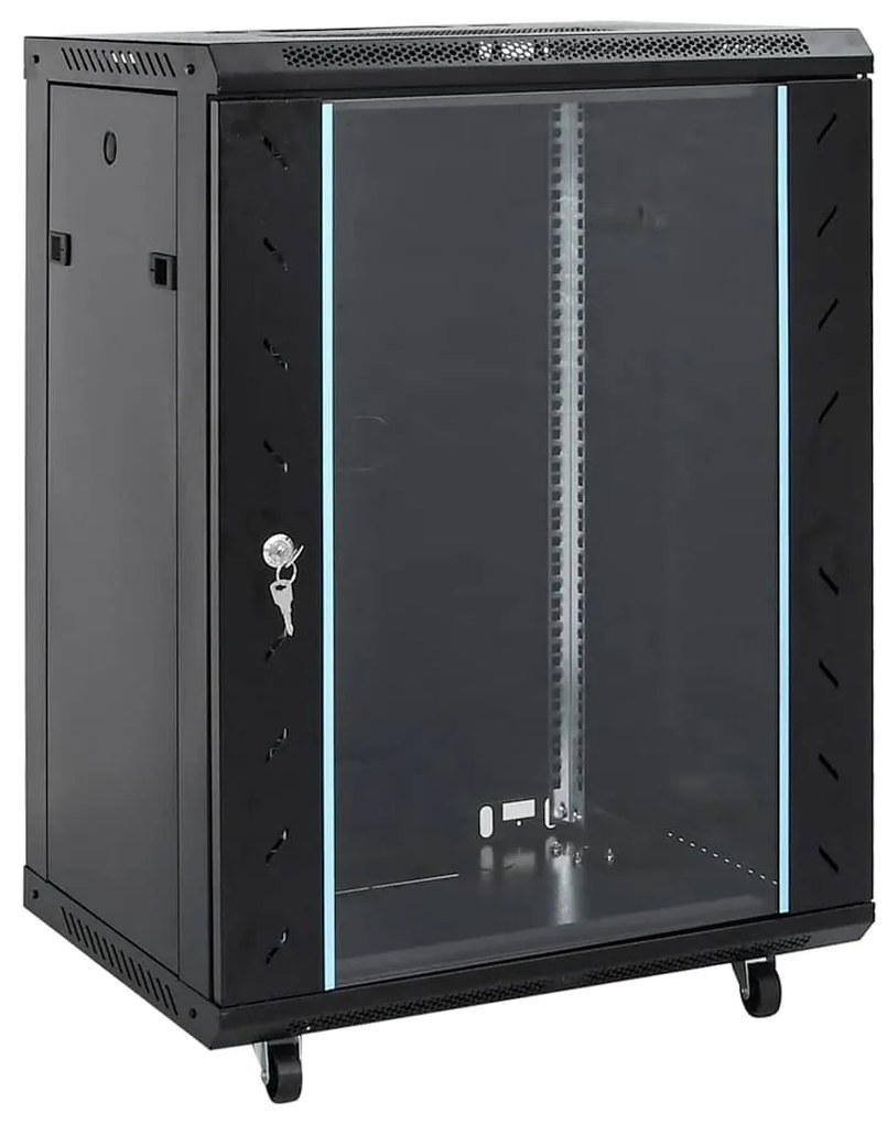 vidaXL Armário bastidor 15U c/ pés giratórios 19" IP20 60x45x86 cm