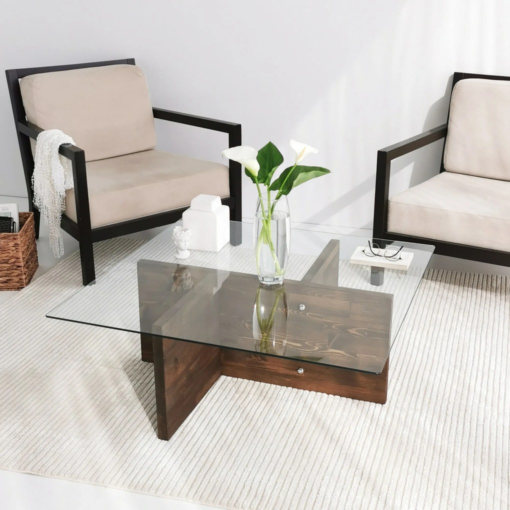 Mesa de Café Glory – Nogueira – 90x35x90 cm