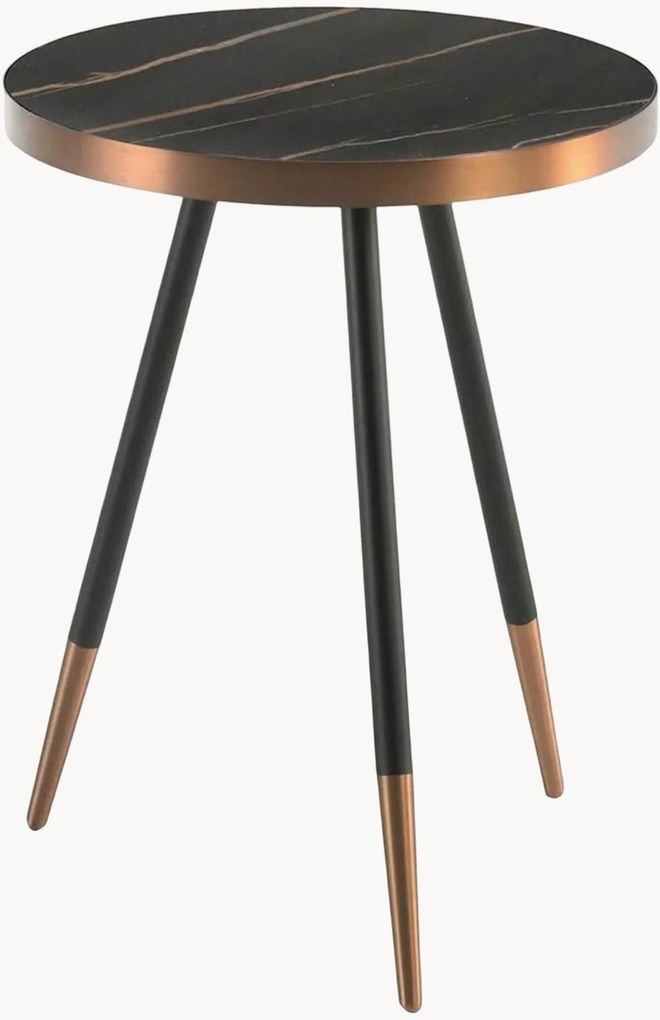 Mesa de apoio redonda com tampo com aspeto de mármore Circe