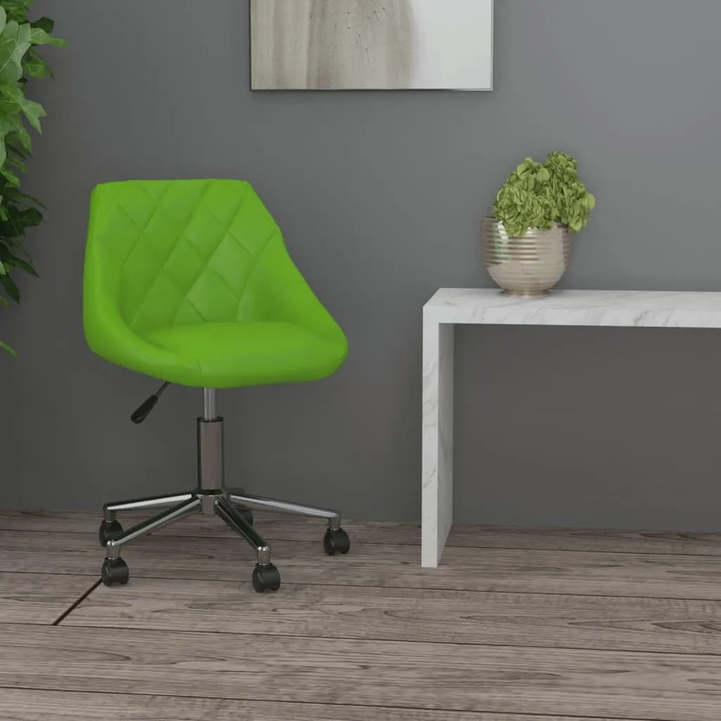 vidaXL Cadeira de escritório giratória couro artificial verde