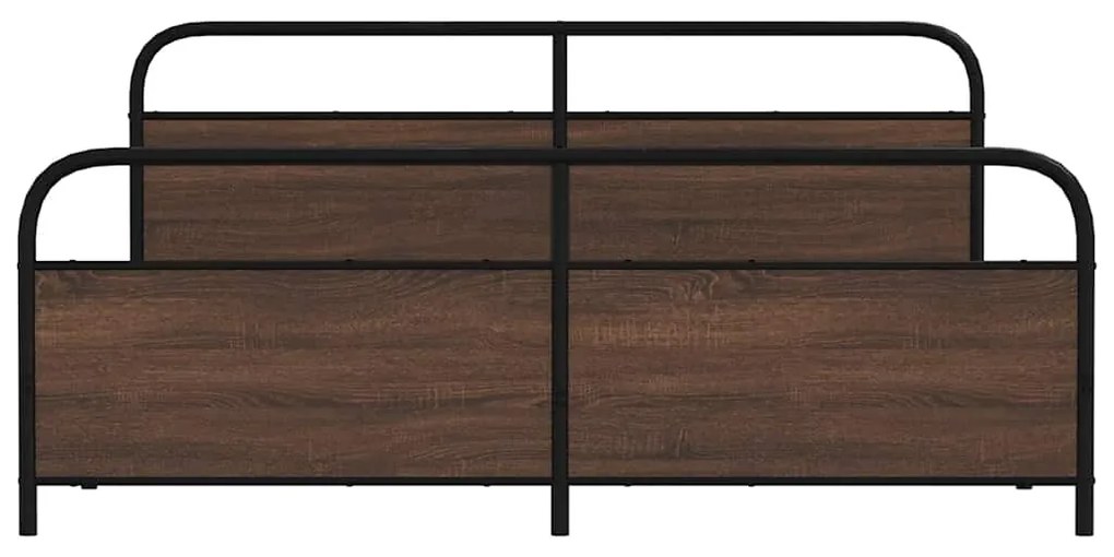 Estrutura cama sem colchão 180x200 cm metal carvalho castanho