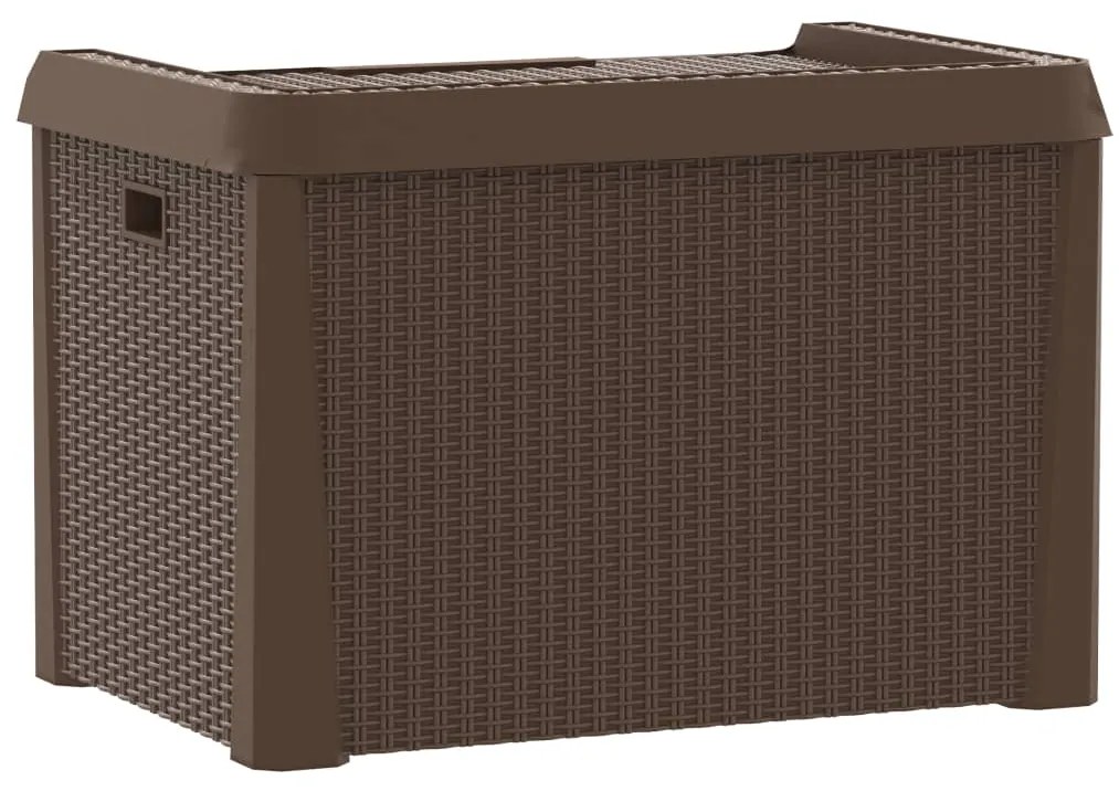 Caixa de arrumação para jardim 125 L PP castanho