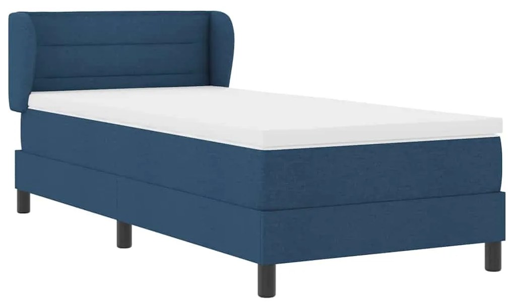Cama Box com Colchão vidaXL Azul 100x200 cm Tecido