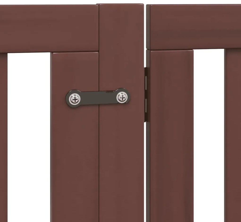 Portão p/ cães c/ porta dobrável 4 painéis 320cm álamo castanho