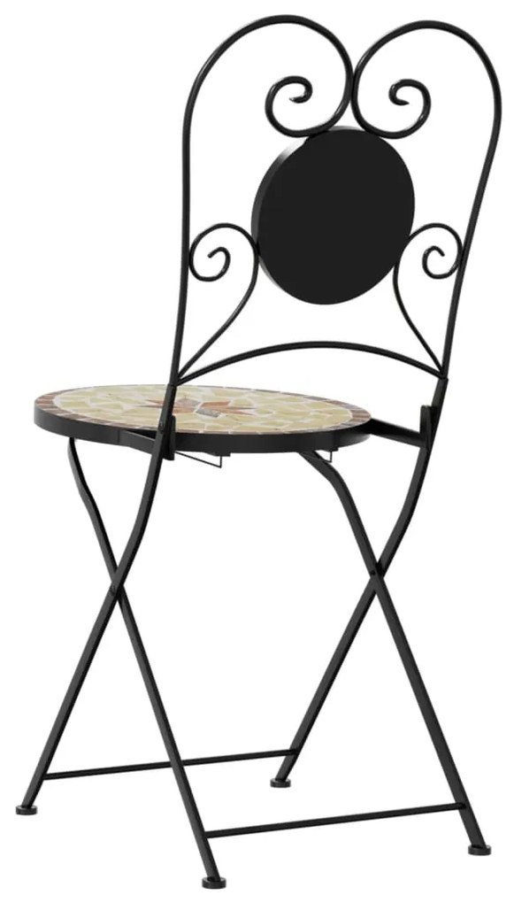 Cadeiras de bistrô dobráveis 2 pcs cerâmica terracotta e branco