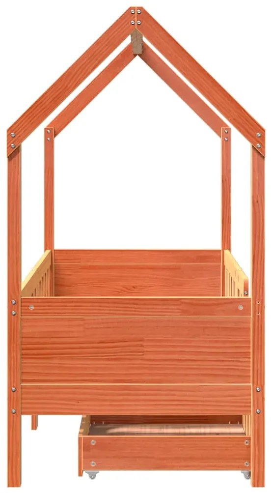 Estrutura de cama infantil c/ gavetas 80x170 cm pinho maciço