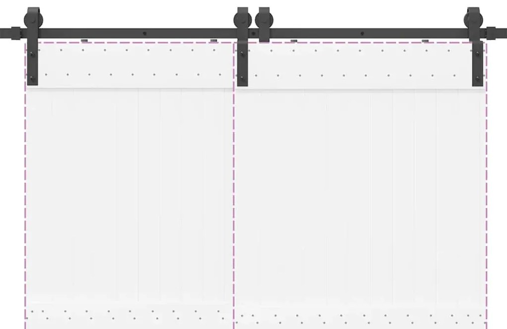 Kit de ferragens para porta deslizante 400 cm aço preto