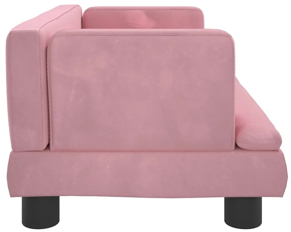 Sofá infantil 60x40x30 cm veludo rosa
