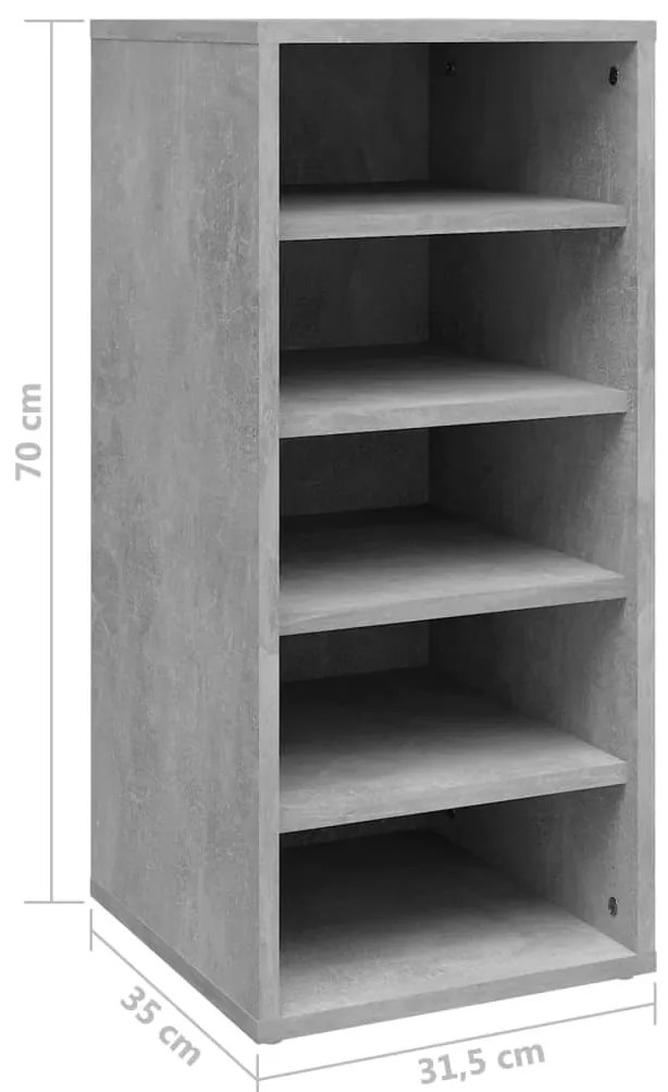 Sapateiras 2 pcs derivados de madeira cinzento cimento