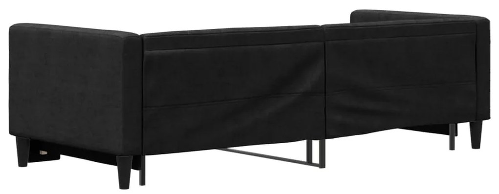 Sofá-cama com gavetão 80x200 cm tecido preto