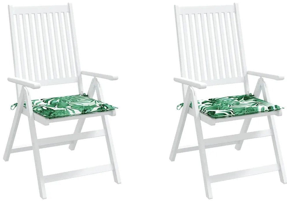 Almofadões p/ cadeira 2pcs 50x50x4cm tecido padrão folhas