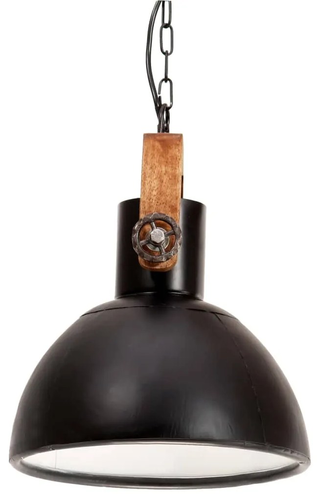 Candeeiro suspenso industrial redondo 25 W 30 cm E27 preto