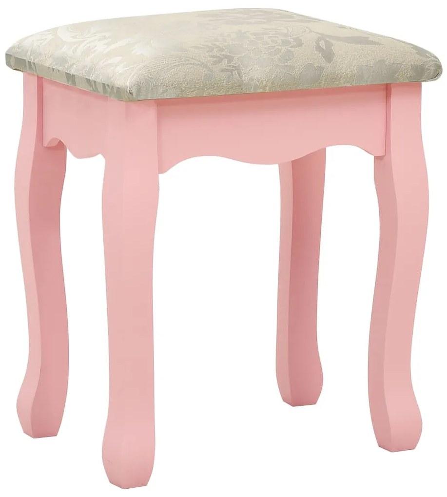 Conj. toucador com banco 75x69x140 cm madeira paulownia rosa