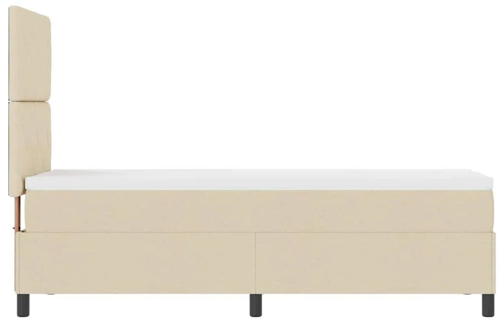 Cama Box com Colchão e LED Creme 80x200 cm de Tecido