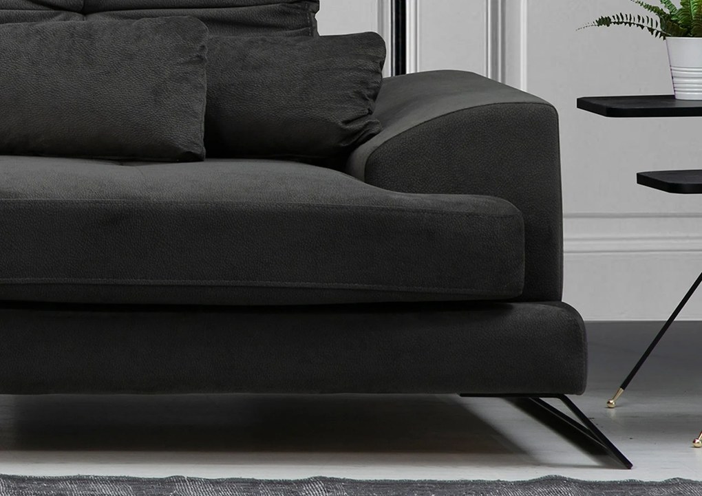 Sofá de Canto Frido – Antracite – 304 cm x 190 cm