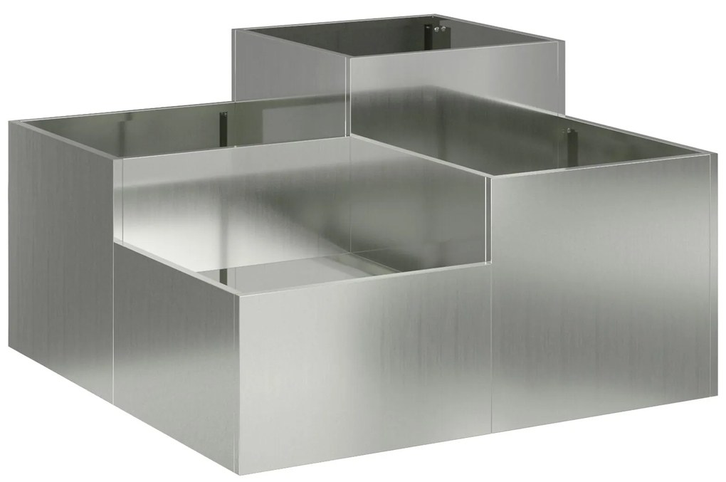 Jardineira vidaXL 80x80x48 cm Aço Galvanizado
