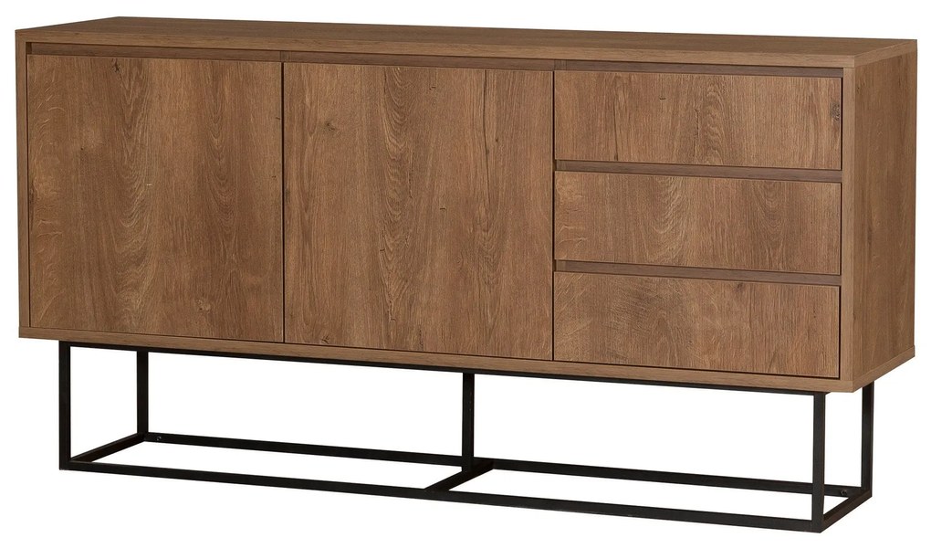 Conjunto de Mobiliário de Sala Laxus – Nogueira/Preto – 90x39x40 cm