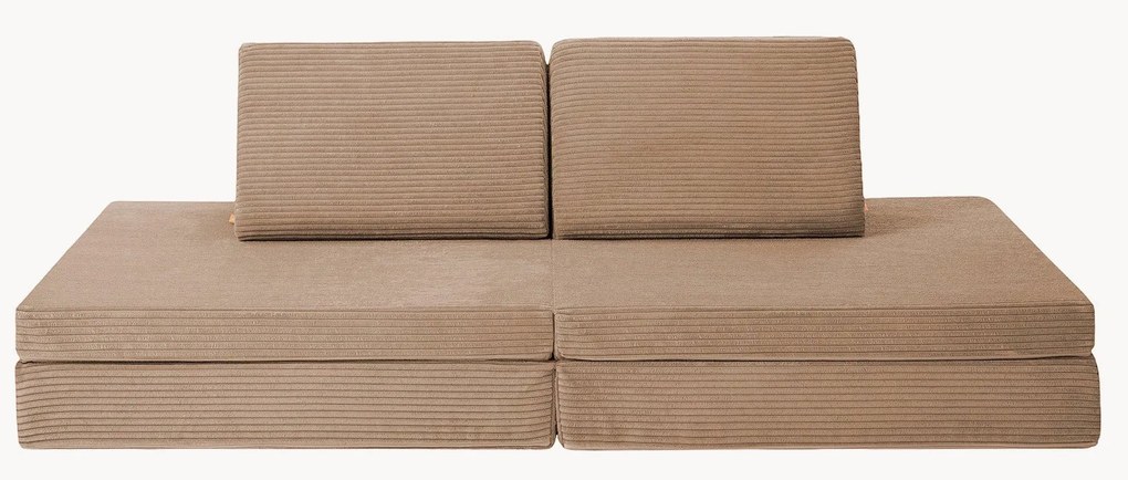 Sofá de brincar modular em bombazina para crianças artesanal Mila