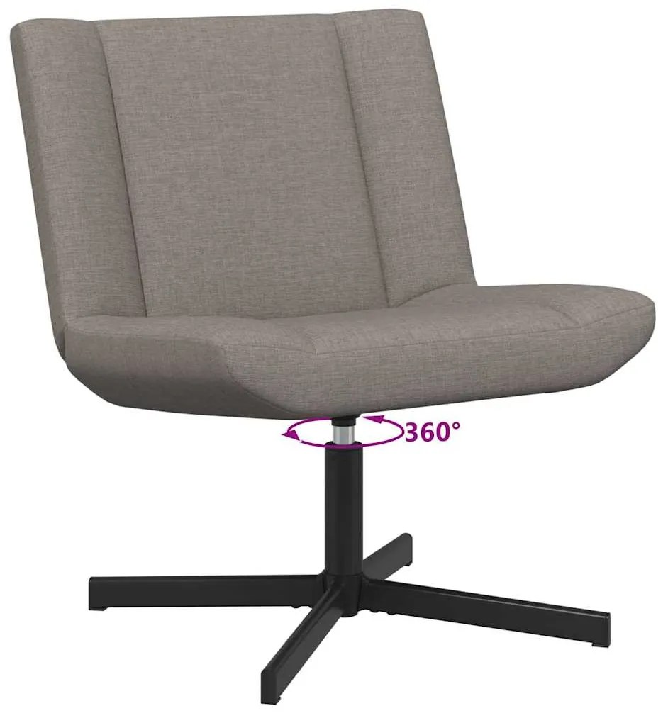 Cadeira de Acento Taupe Tecido, Base de Metal Padrão Ergonómica