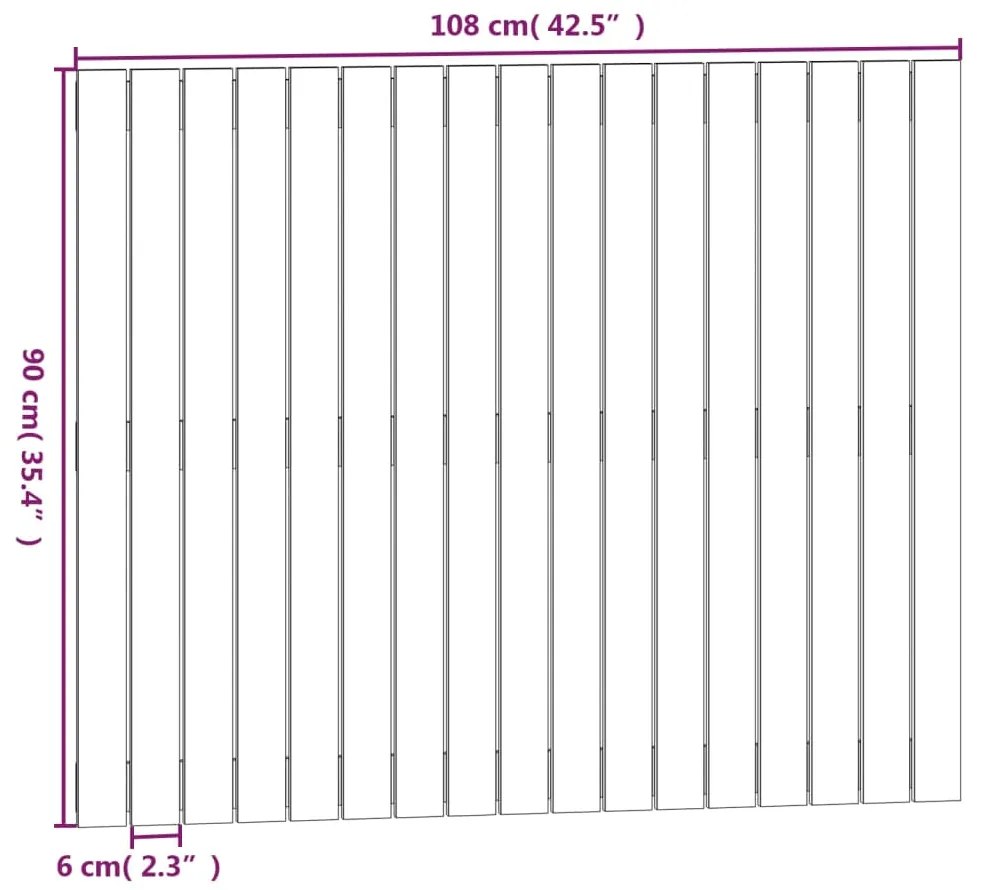 Cabeceira de parede 108x3x90 cm pinho maciço castanho-mel