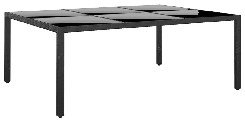 11 pcs conjunto de jantar para jardim vime PE preto