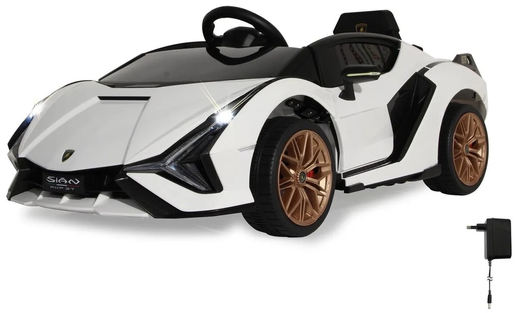 Carro elétrico a bateria infantil Lamborghini Sián FKP 37 12V Branco