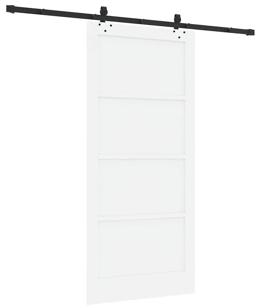 Porta Deslizante com Conjunto de Ferragens 'ORKDAL'Branca de Madeira S