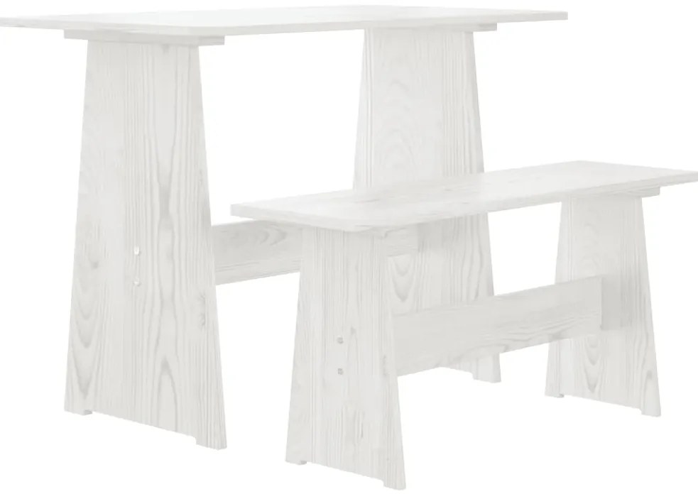 3 pcs conjunto de jantar REINE madeira pinho maciça branco