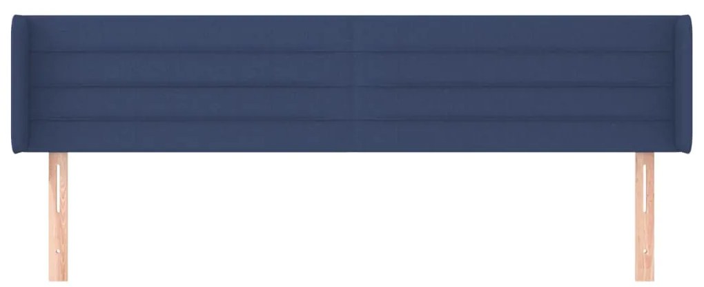 Cabeceira de cama c/ abas tecido 163x16x78/88 cm azul