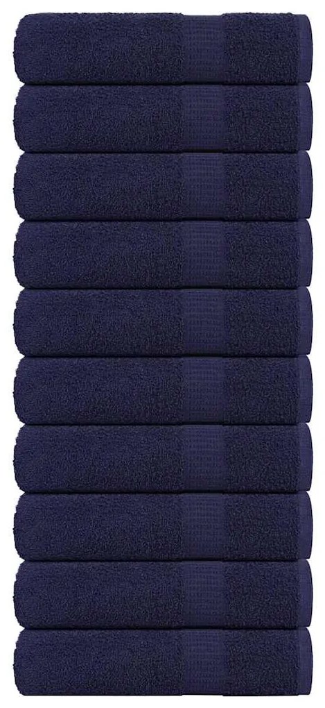 vidaXL Toalhas banho 10pcs 100x150 cm 360gsm 100% algodão azul marinho
