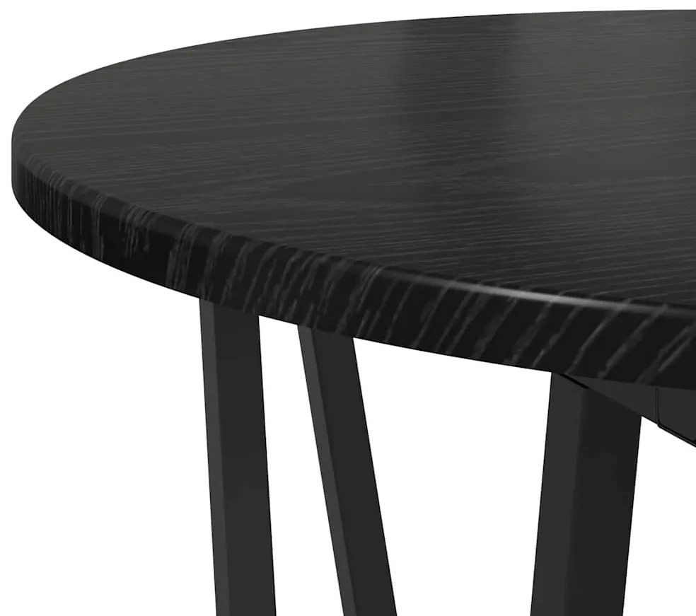 Mesa de Apoio vidaXL 2 pcs Preto Carvalho Madeira Engenharia e Metal