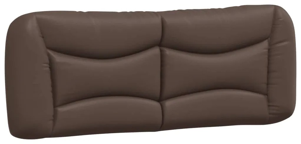 Estrutura cama c/ cabeceira 120x200cm couro artificial castanho