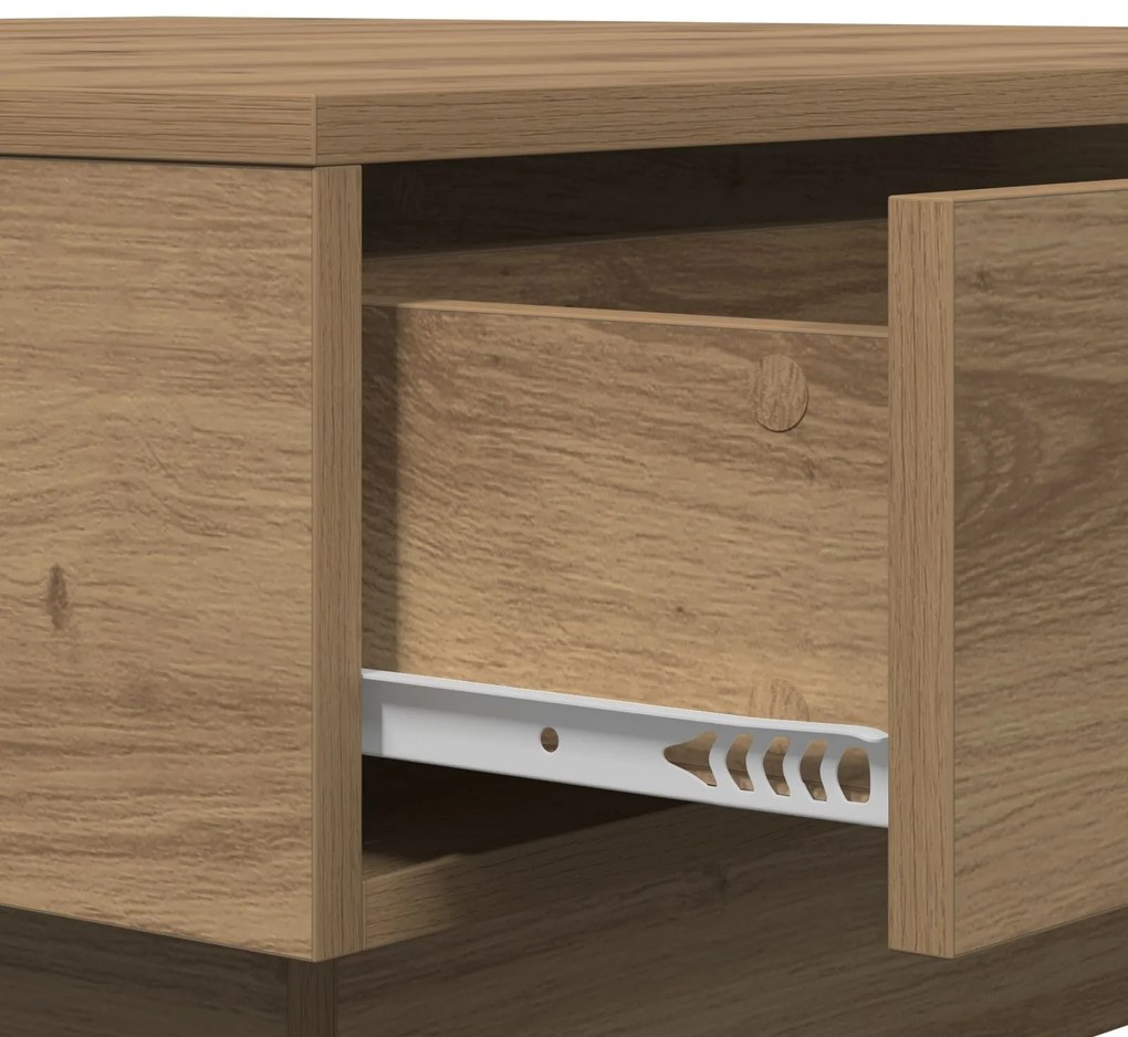 Mesa de Centro Carvalho Artesanal Folheado, MDF 90 x 90 x 28 cm
