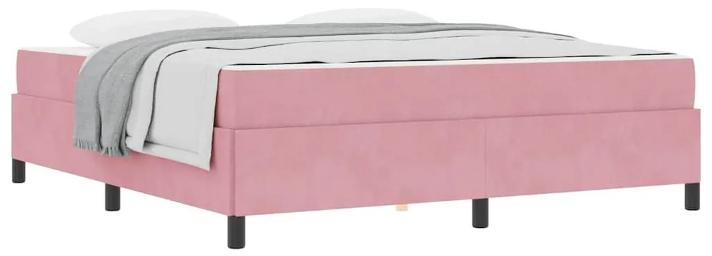 Estrutura da Cama Outros Rosa e branco 180 x 200 cm Veludo